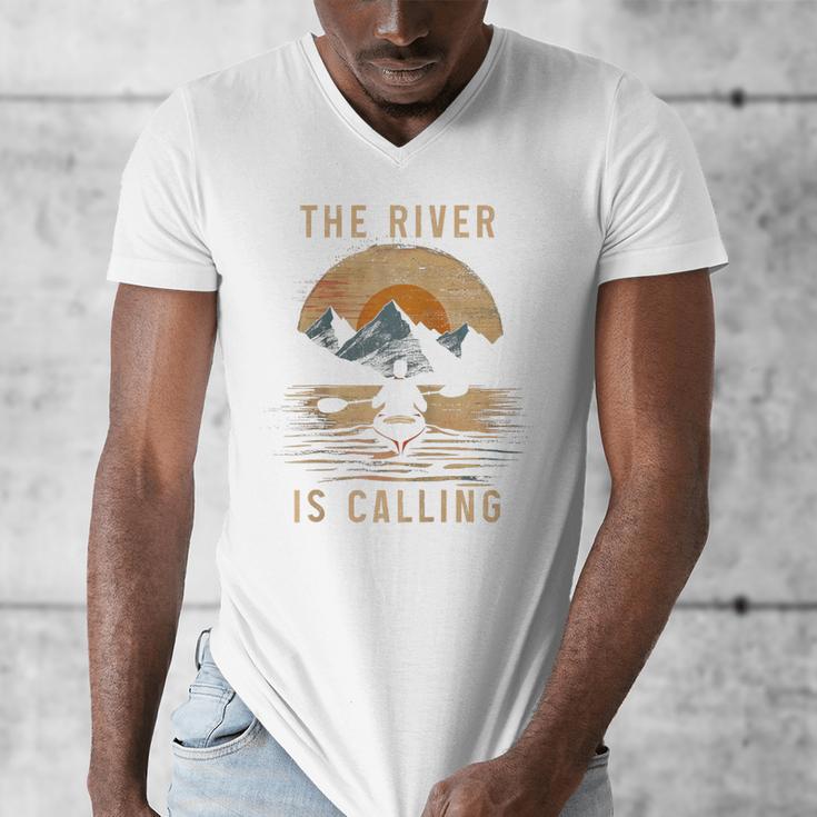 Kayak Kayak Vintage Mountains Canoe Kayak Raglan Baseball Tee Men's V-Neck T-Shirt