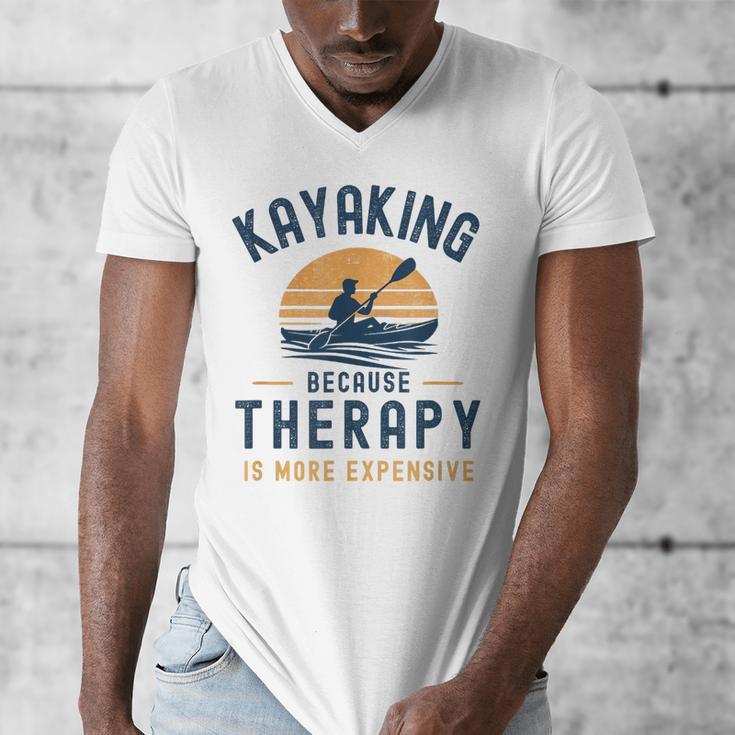 Kayaking Therapy Kayaker Canoe Paddle Lake River Men's V-Neck T-Shirt