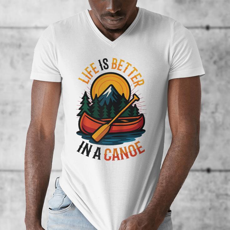 Life Is Better In A Canoe Canoeing Raglan Baseball Tee Men's V-Neck T-Shirt Life Is Better In A Canoe Canoeing Raglan Baseball Tee Men's V-Neck T-Shirt
