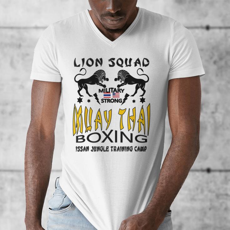 LION SQUAD THAILAND KICKBOXING MUAY THAI MMA TRAINING Men's V-Neck T-Shirt