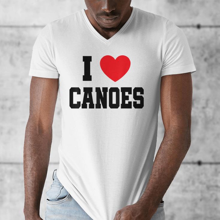I Love Canoes Men's V-Neck T-Shirt I Love Canoes Men's V-Neck T-Shirt