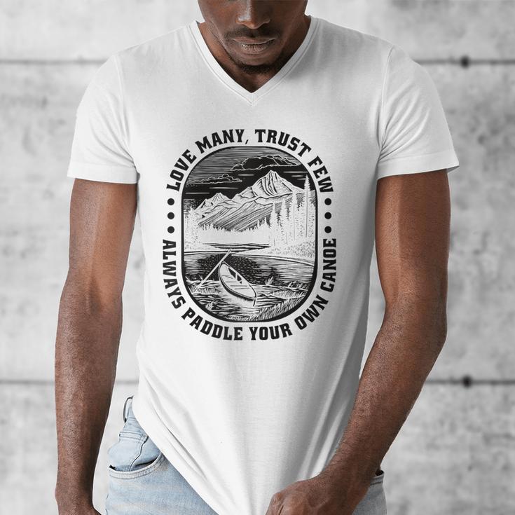 Love Many Trust Few Always Paddle Your Own Canoe Raglan Baseball Tee Men's V-Neck T-Shirt