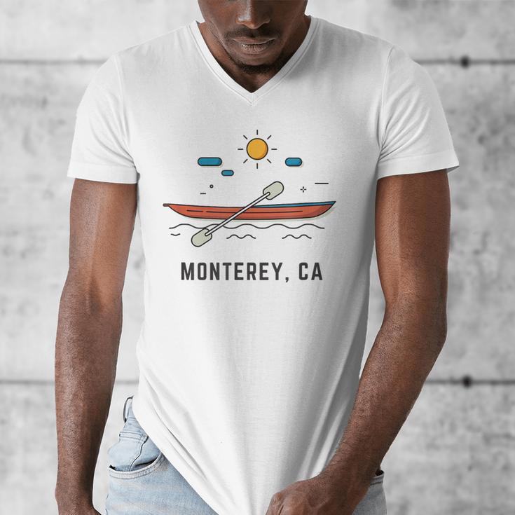 Monterey California Kayak Canoe Paddling Outdoor Men's V-Neck T-Shirt Monterey California Kayak Canoe Paddling Outdoor Men's V-Neck T-Shirt