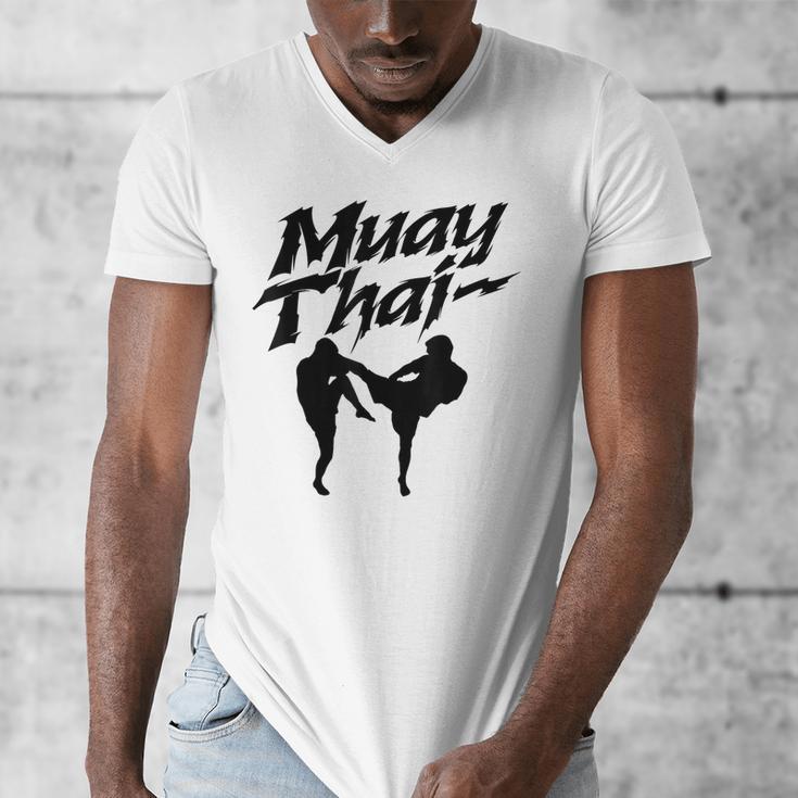 Muay Thai Boxing Martial Arts Fighter Men's V-Neck T-Shirt