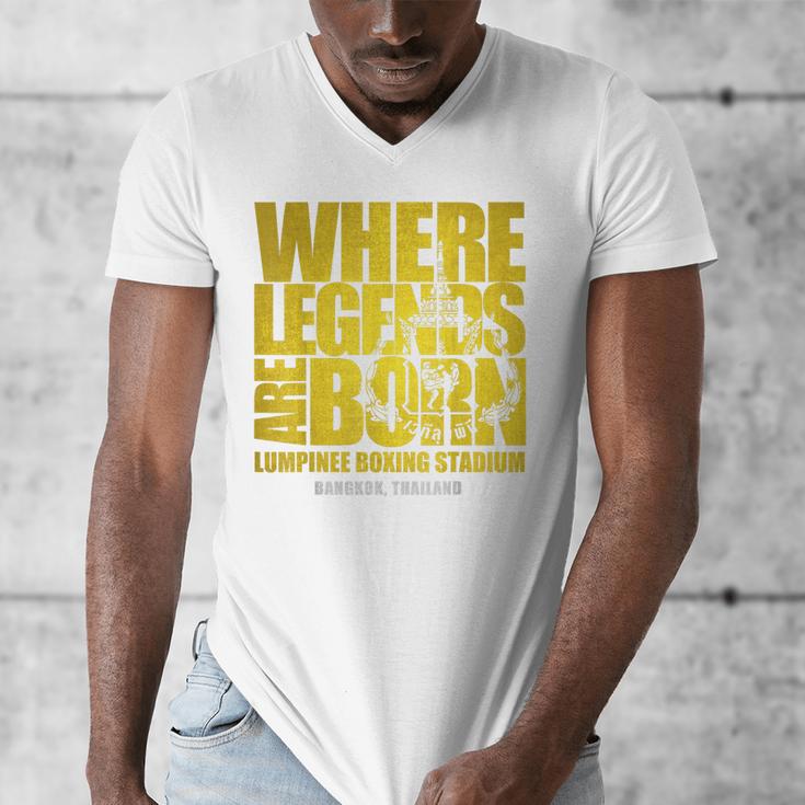 Muay Thai Lumpinee Boxing Stadium Where Legend Born Men's V-Neck T-Shirt