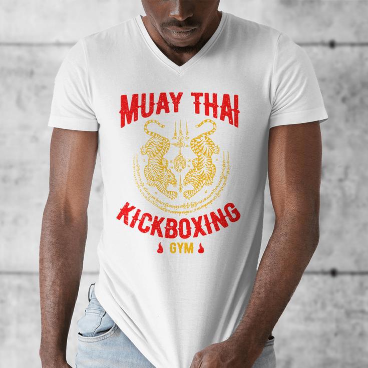 Muay Thai Tiger Kickboxing Gym MMA Street Fight Kickboxing Men's V-Neck T-Shirt