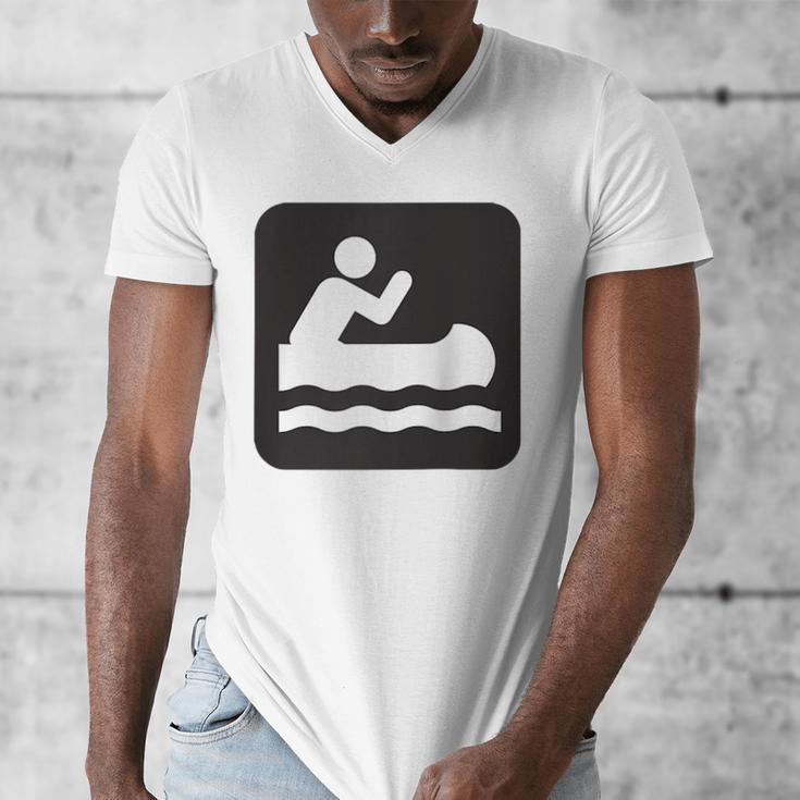 Outdoors Water Sports Canoe Canoeist Raglan Baseball Tee Men's V-Neck T-Shirt