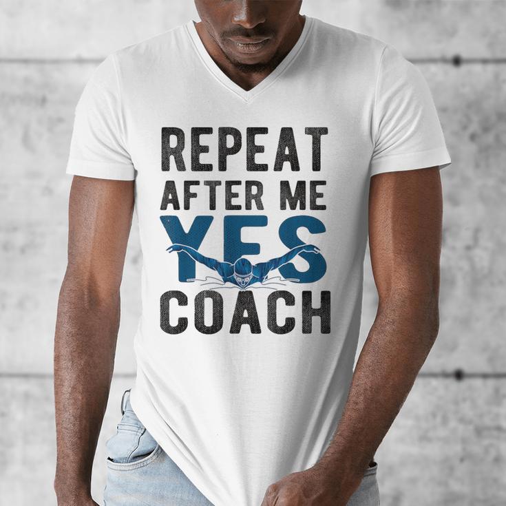 Repeat Yes Swim Coach Swimming Coach Men's V-Neck T-Shirt