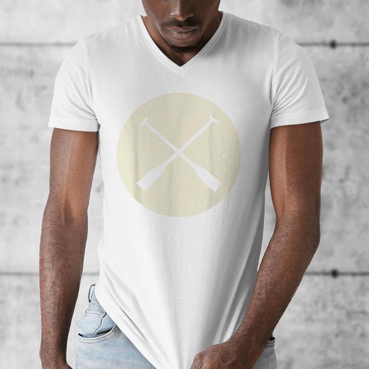 Retro Vintage Canoe Paddles Crossing Canoe & Kayaking Men's V-Neck T-Shirt