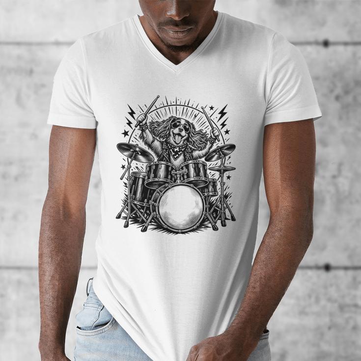Spaniel Rock Drum Kit Men's V-Neck T-Shirt