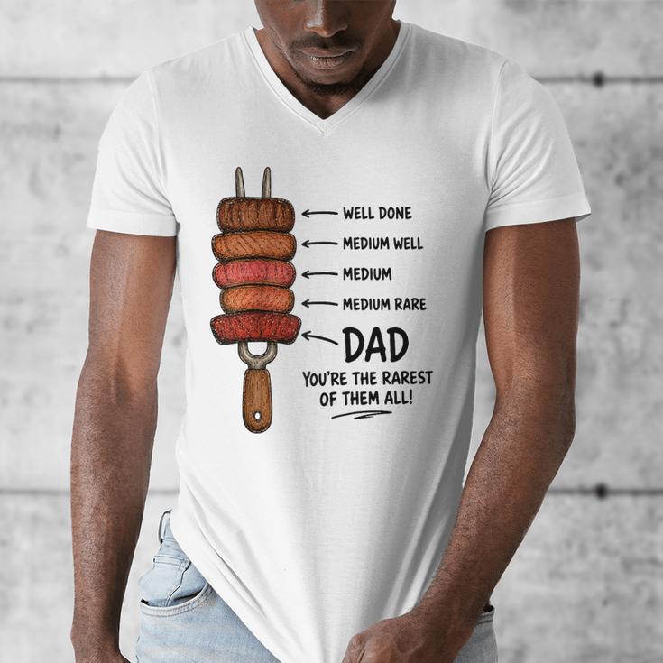 Steak BBQ Dad You'Re The Rarest Of Them All Fathers Day Raglan Baseball Tee Men's V-Neck T-Shirt