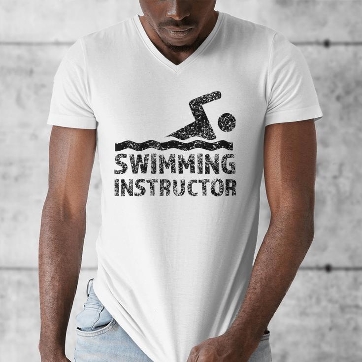 Swimming Instructor Lesson Swim Coach Men's V-Neck T-Shirt Swimming Instructor Lesson Swim Coach Men's V-Neck T-Shirt