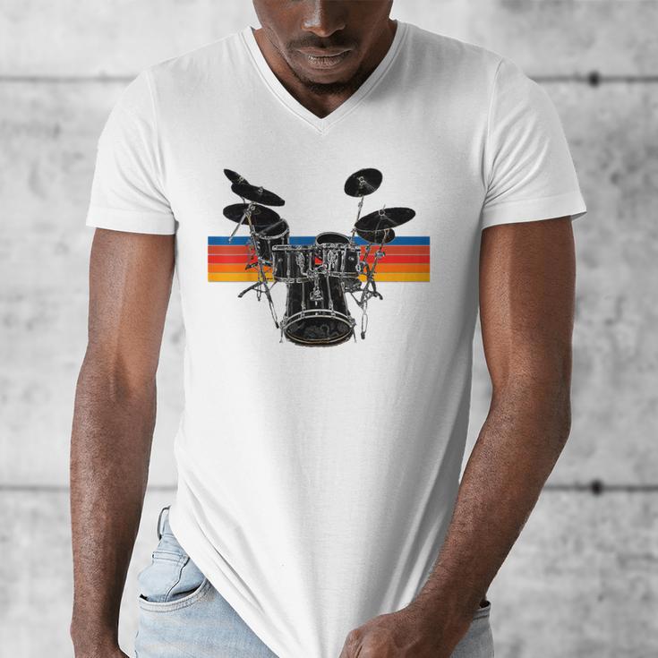 Vintage Drum Kit Drummer Rock Band Drums Men's V-Neck T-Shirt Vintage Drum Kit Drummer Rock Band Drums Men's V-Neck T-Shirt