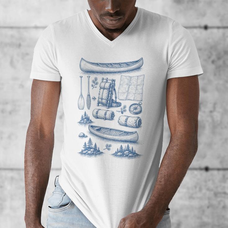 Women's Canoe Wilderness Gear Vintage Chart Collection Illustration Men's V-Neck T-Shirt