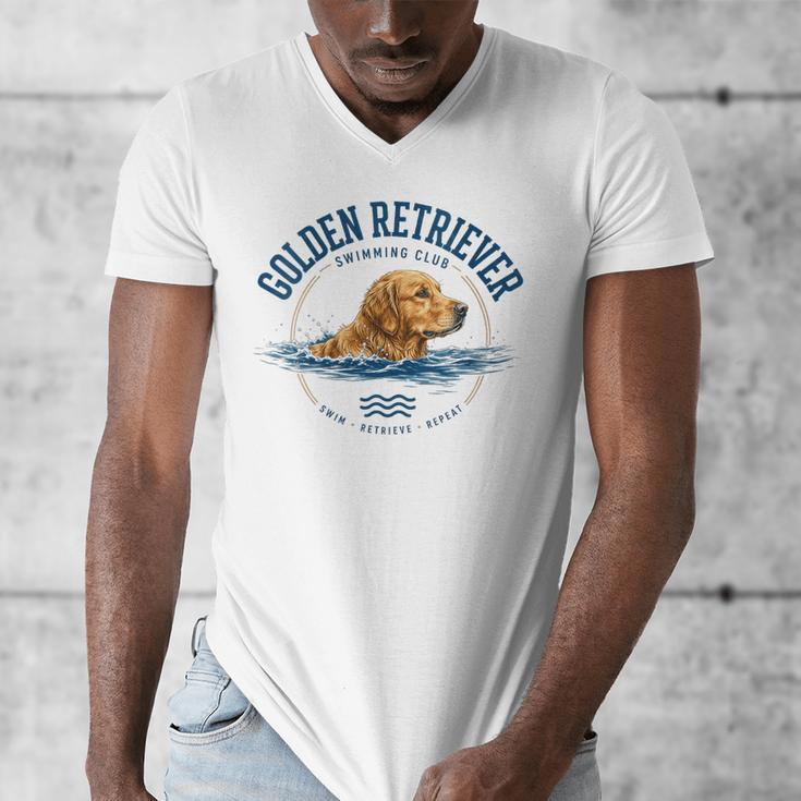 Women's Golden Retriever Swimming Men's V-Neck T-Shirt Women's Golden Retriever Swimming Men's V-Neck T-Shirt