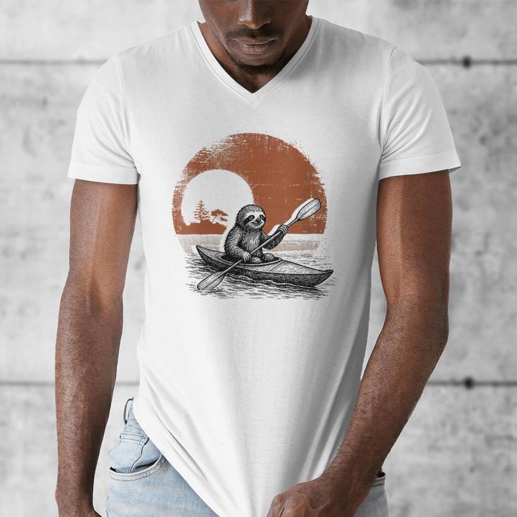 Women's Kayaking Sloth Kayak Kayaker Canoe Paddling Men's V-Neck T-Shirt Women's Kayaking Sloth Kayak Kayaker Canoe Paddling Men's V-Neck T-Shirt