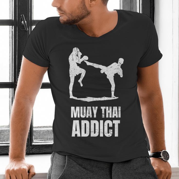 Addicted To Muay Thai Graphic Shirt Men's V-Neck T-Shirt