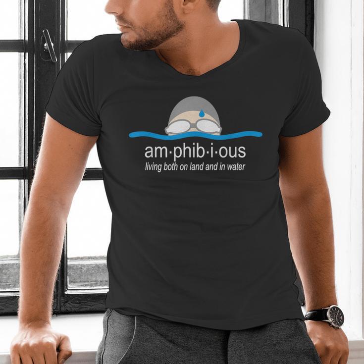 Amphibious Swimming Men's V-Neck T-Shirt