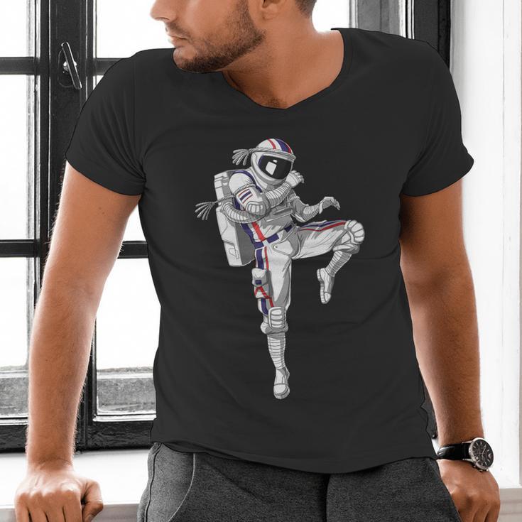 Astronaut Muay Thai Boxing Karate Kickboxing Martial Arts Men's V-Neck T-Shirt