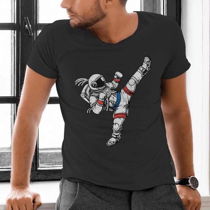 Astronaut Muay Thai Fighter Space Martial Arts Men Women Kid Men's V-Neck T-Shirt