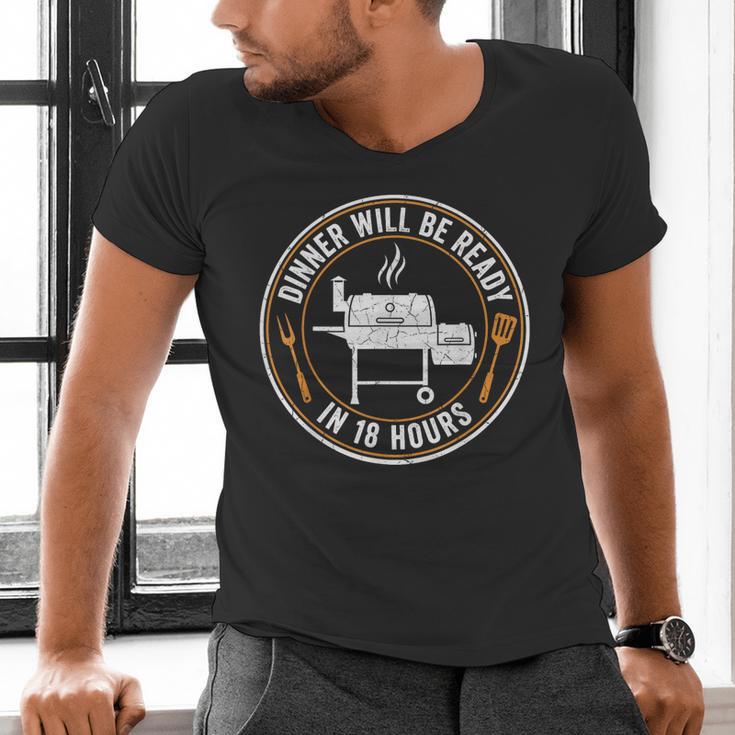 BBQ Dad Dinner Will Be Ready In 18 Hours Smoking Meat Men's V-Neck T-Shirt BBQ Dad Dinner Will Be Ready In 18 Hours Smoking Meat Men's V-Neck T-Shirt
