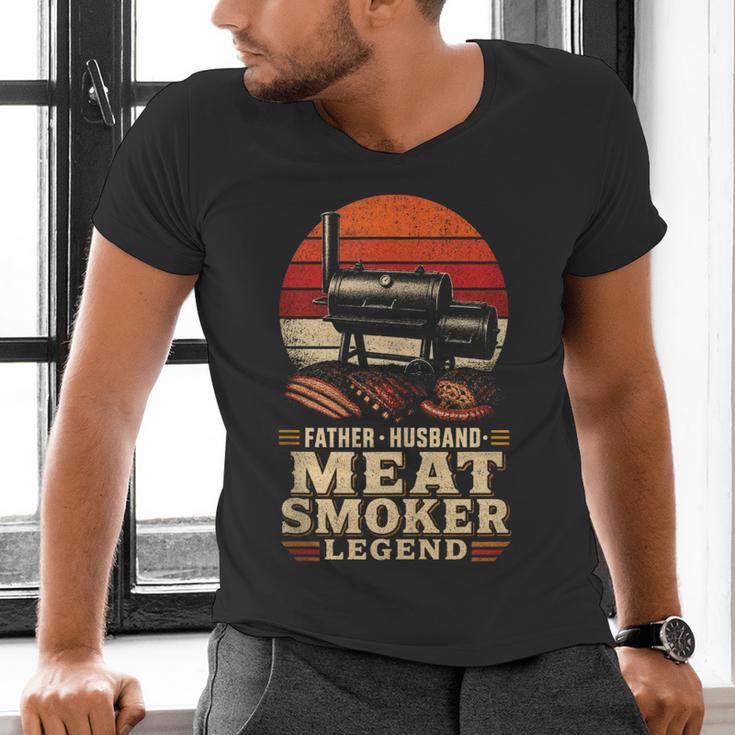 BBQ Dad Father Husband Meat Smoker Legend Men's V-Neck T-Shirt