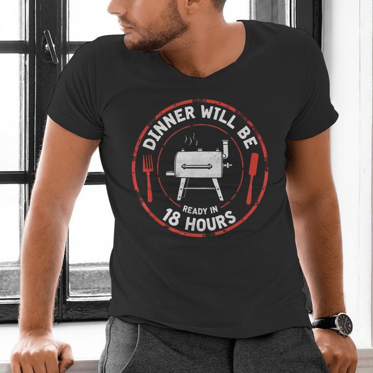 Bbq Dad Meat Smoker Dinner Will Be Ready In 18 Hours Men's V-Neck T-Shirt