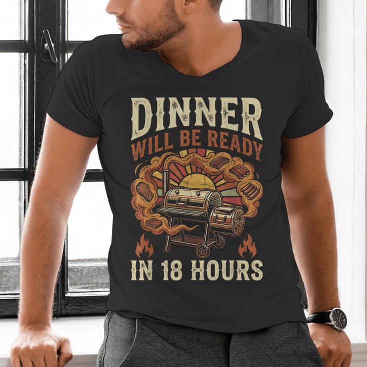 BBQ Dad Smoking Meat Smoker Barbecue Men's V-Neck T-Shirt