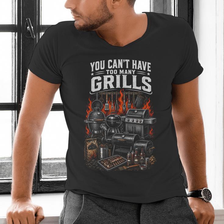 BBQ Dad Smoking Meat Smoker Barbecue Smoker Men's V-Neck T-Shirt