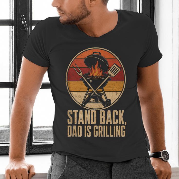 BBQ Dad Stand Back Dad Is Grilling Men's V-Neck T-Shirt