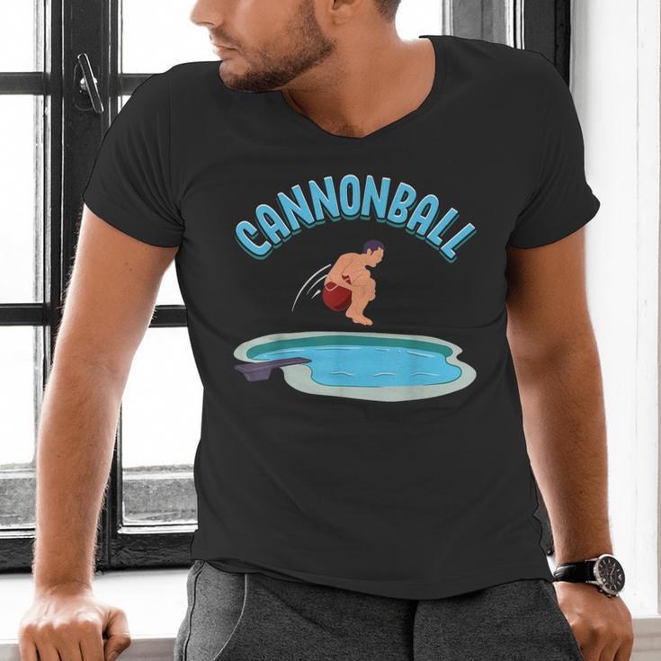 Cannonball Swimming Pool Fun Diving Diver Swimmer Cool Men's V-Neck T-Shirt
