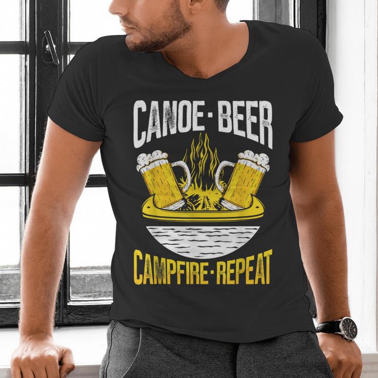 Canoe Beer Campfire Repeat Kayak Canoe Men's V-Neck T-Shirt