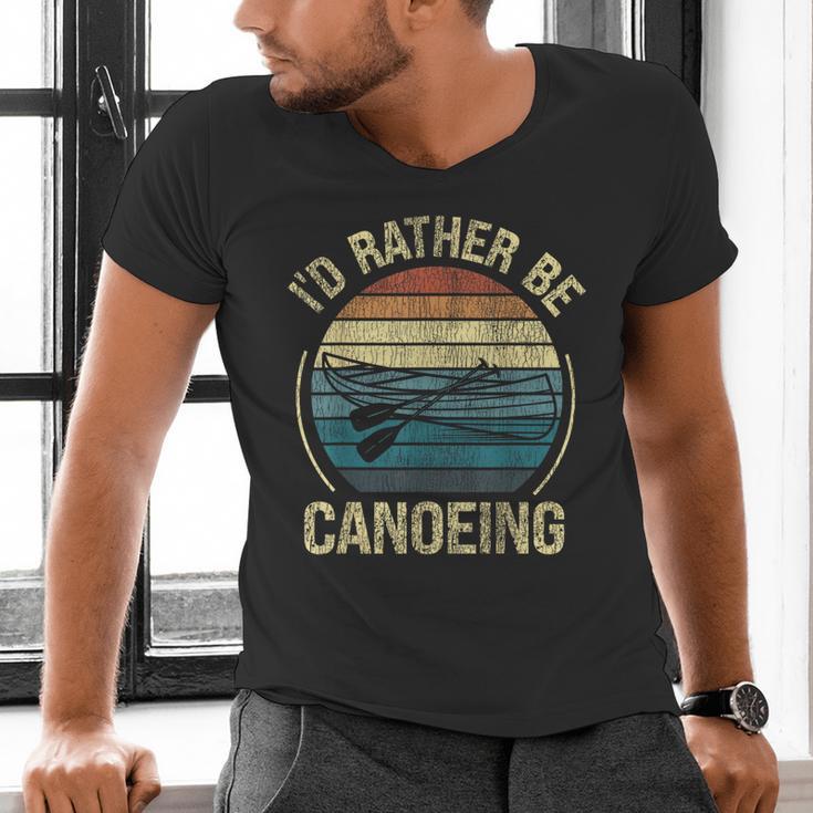 Canoe Canoeing Retro Vintage I'D Rather Be Canoeing Men's V-Neck T-Shirt