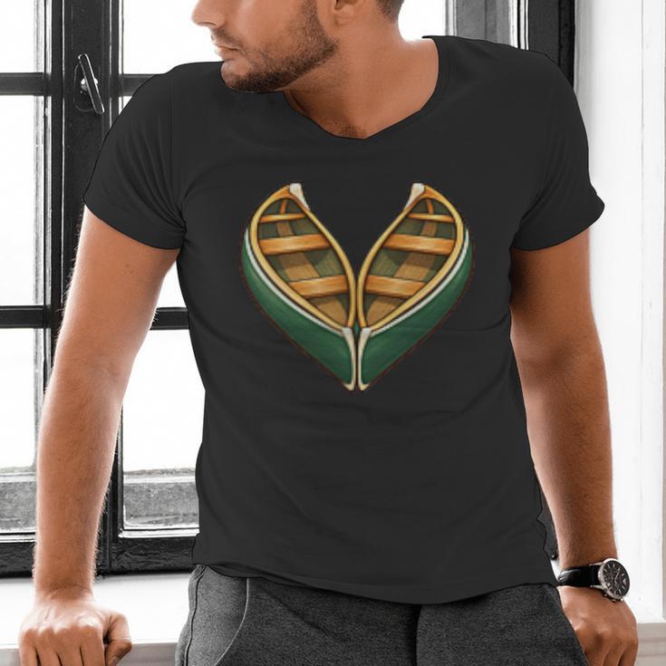 Canoe Heart Cute Minimalist Paddling Adventure Men's V-Neck T-Shirt
