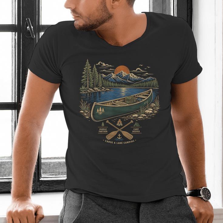 Canoe And Lake Camping Paddle Camp Men's V-Neck T-Shirt