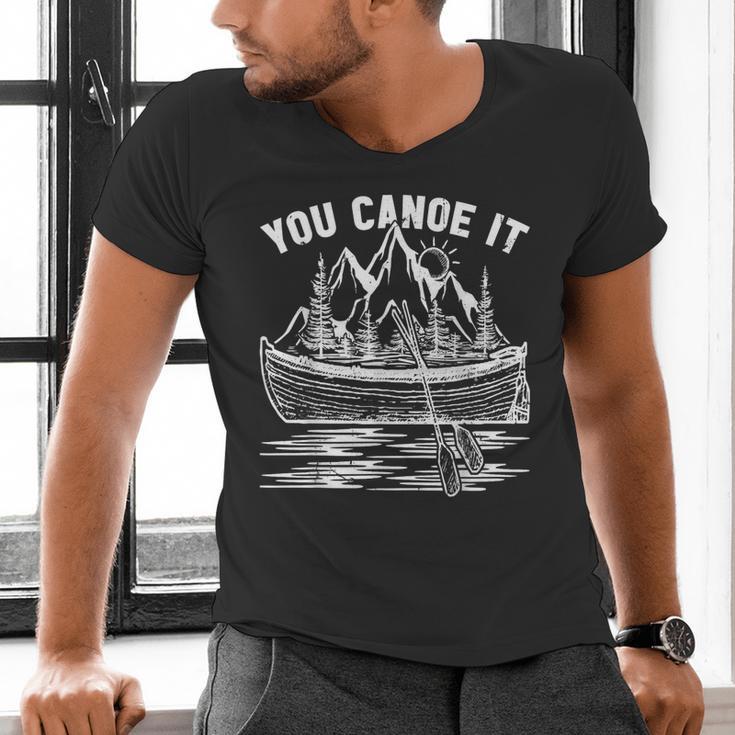 Canoeing Canoe Men's V-Neck T-Shirt Canoeing Canoe Men's V-Neck T-Shirt