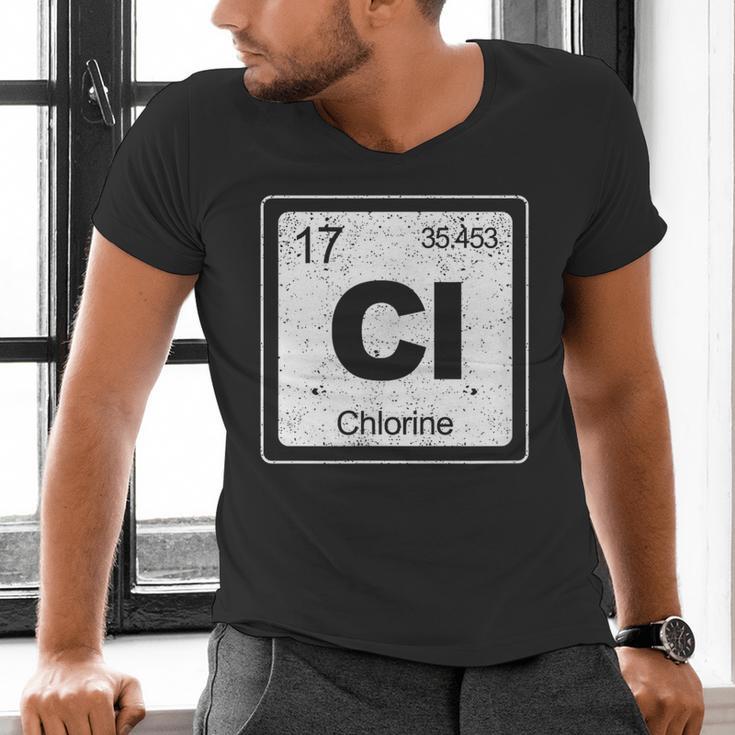 Chlorine Periodic Table Symbol Chemistry Swimming Dive Men's V-Neck T-Shirt Chlorine Periodic Table Symbol Chemistry Swimming Dive Men's V-Neck T-Shirt