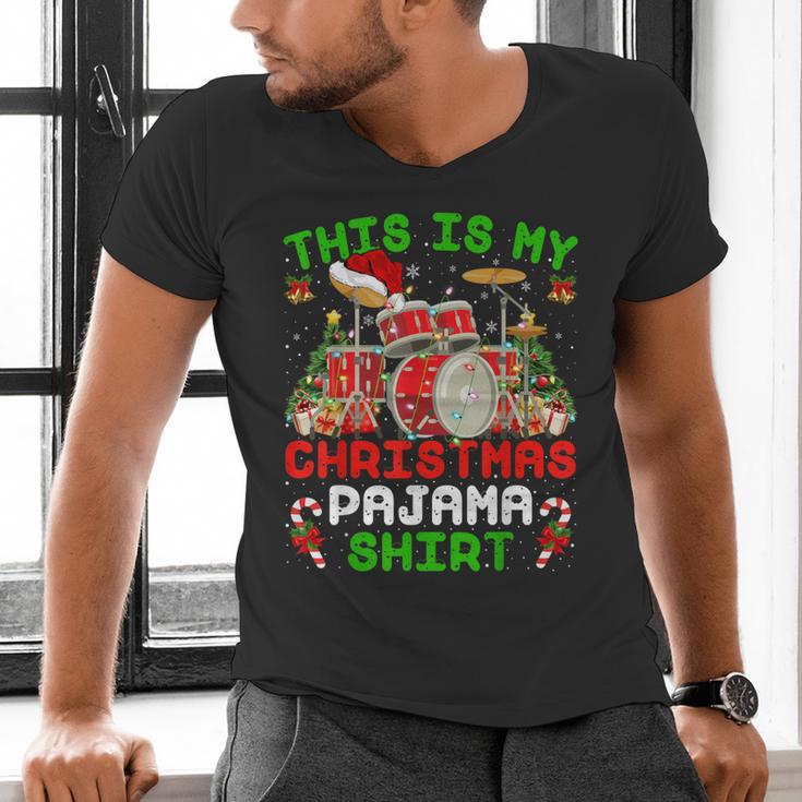 This Is My Christmas Pajama Shirt Drum Kit Christmas Men's V-Neck T-Shirt This Is My Christmas Pajama Shirt Drum Kit Christmas Men's V-Neck T-Shirt