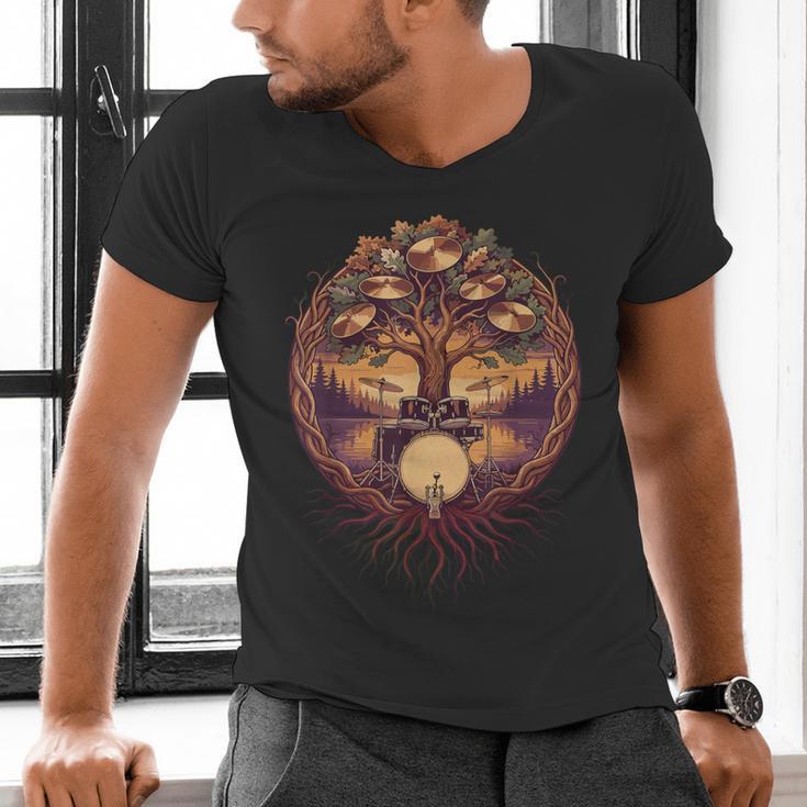 Drummer Drum Kit Musician Percussion Player Men's V-Neck T-Shirt Drummer Drum Kit Musician Percussion Player Men's V-Neck T-Shirt
