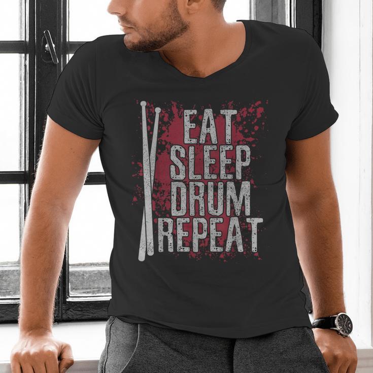 Drummer Eat Sleep Drum Repeat Drum Kit Musician Men's V-Neck T-Shirt Drummer Eat Sleep Drum Repeat Drum Kit Musician Men's V-Neck T-Shirt