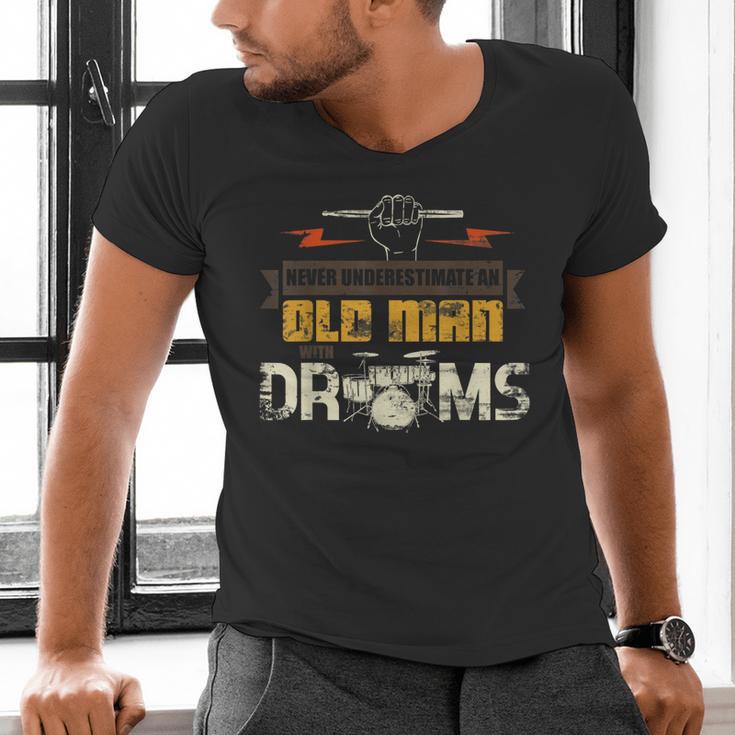 Drummer Drummer Pensioner Drum Kit Men's V-Neck T-Shirt Drummer Drummer Pensioner Drum Kit Men's V-Neck T-Shirt