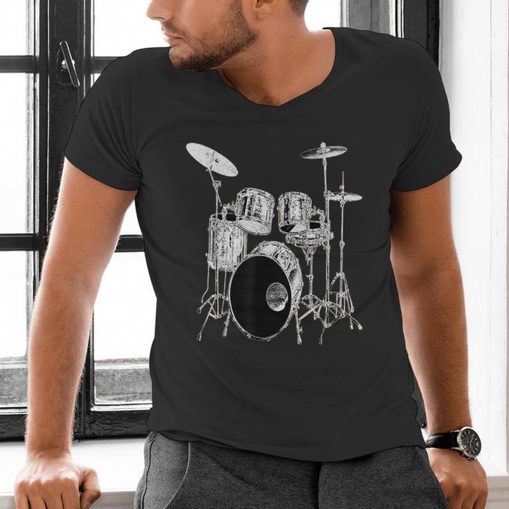 Drums Drum Kit Music Men's V-Neck T-Shirt Drums Drum Kit Music Men's V-Neck T-Shirt
