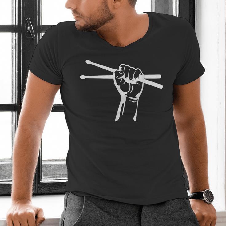 Drumsticks Hand Drum Kit Drummer Men's V-Neck T-Shirt Drumsticks Hand Drum Kit Drummer Men's V-Neck T-Shirt