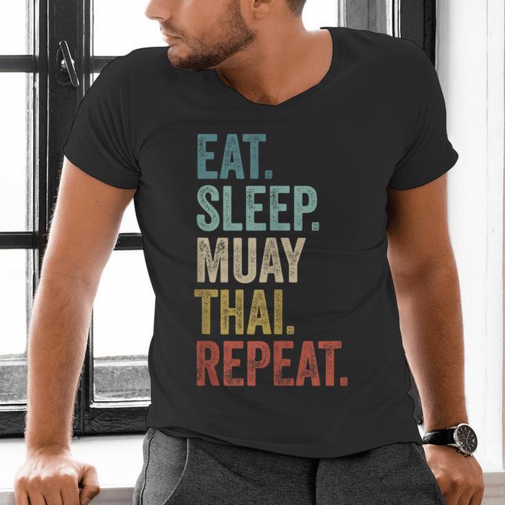 Eat Sleep Muay Thai Repeat Thai Boxing Men's V-Neck T-Shirt
