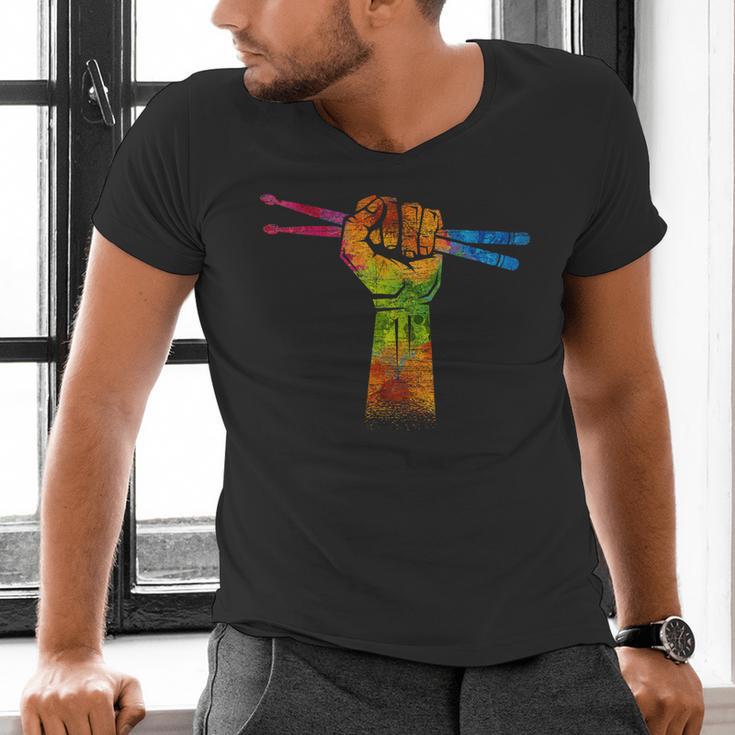 Faust Drumsticks Drummer Drummer Drum Kit Men's V-Neck T-Shirt