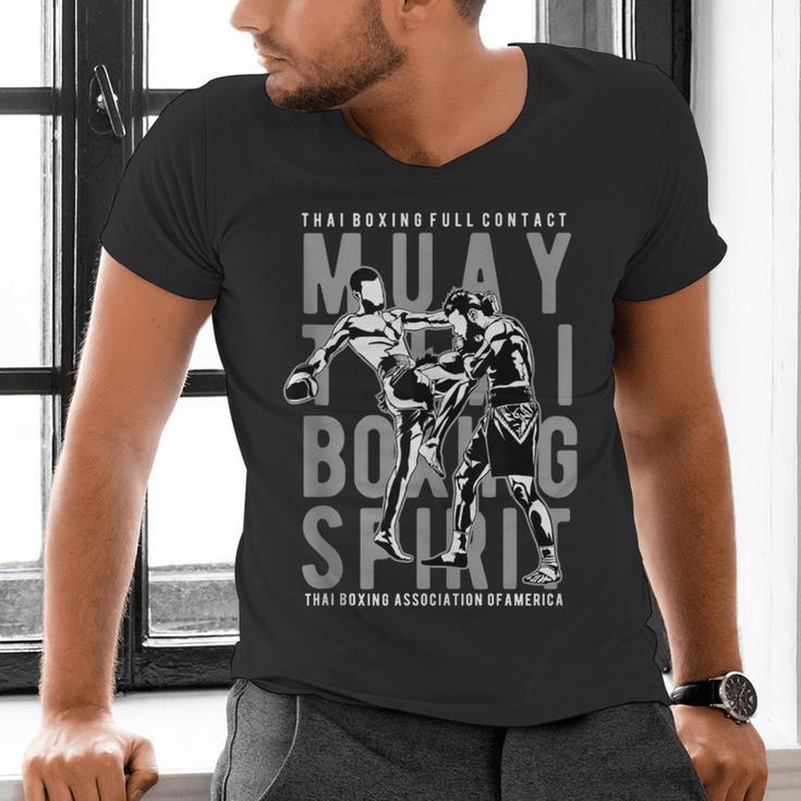 Full Contact Thai Boxing Association Of America Muay Thai Men's V-Neck T-Shirt