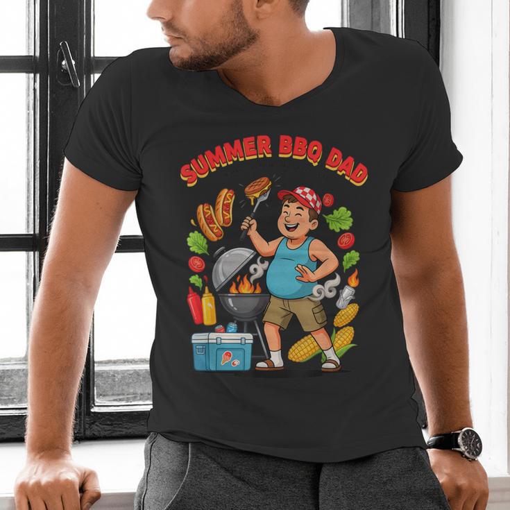 Fun Summer BBQ Dad For Grilling Enthusiasts Men's V-Neck T-Shirt