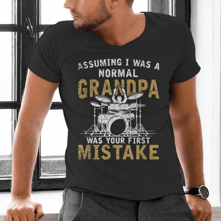 Grandpa Drummer Father's Day Drum Kit Men's V-Neck T-Shirt Grandpa Drummer Father's Day Drum Kit Men's V-Neck T-Shirt