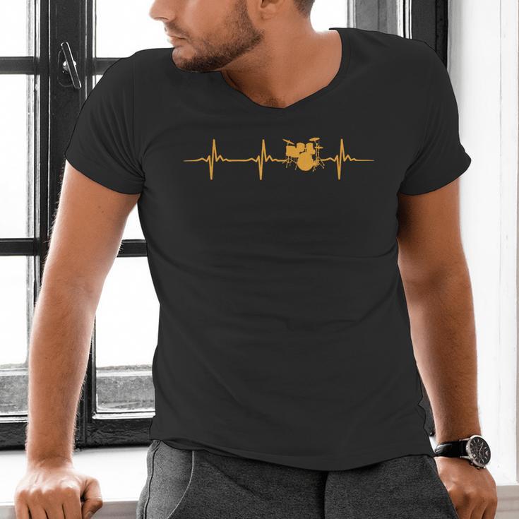 Great Drum Kit Heartbeat Drummer Men's V-Neck T-Shirt