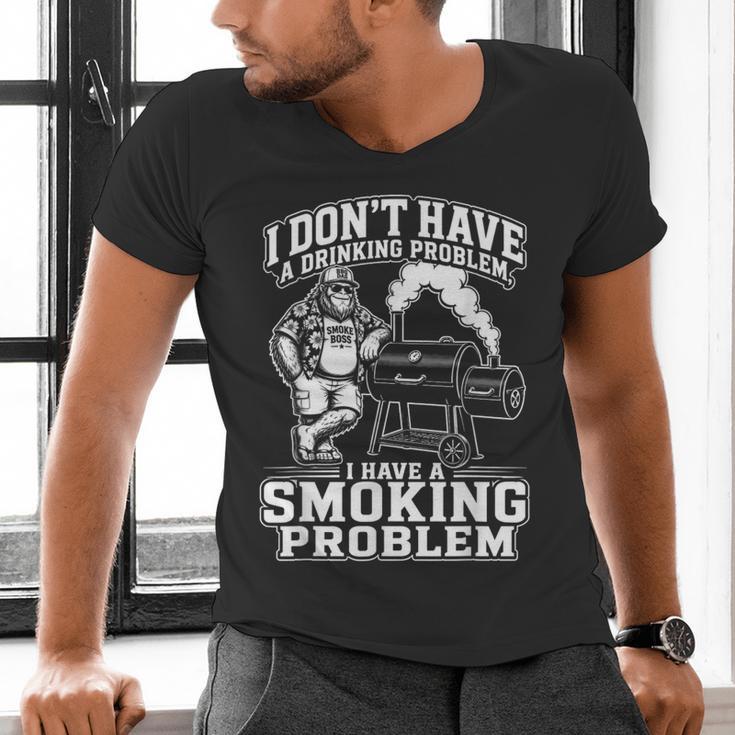 I'm Just A Drinker With A Smoking Problem Grilling BBQ Dad Men's V-Neck T-Shirt
